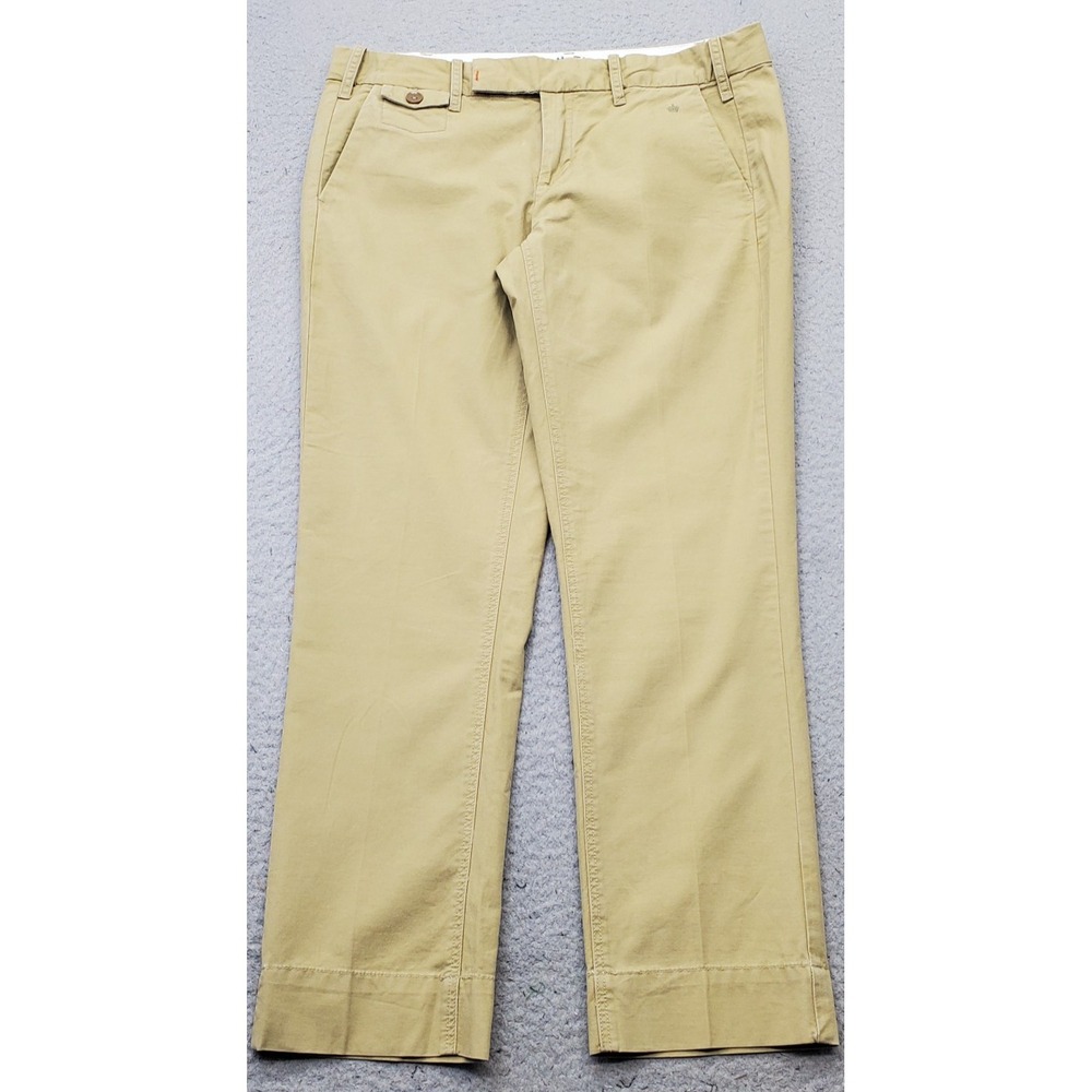 GAP Paper Twill Pants Womens 4 Tan Straight Leg Low Rise Career Slash Pocket